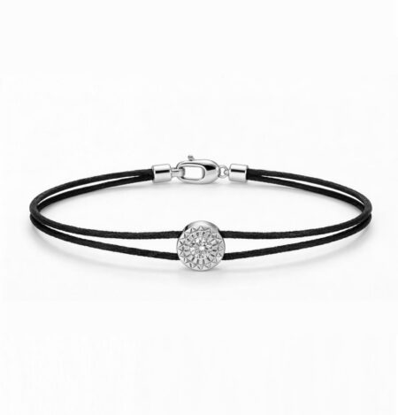 Bracelet cordon Noir Or blanc Enlightening