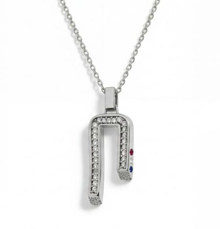 Collier argent et Zircon Broken chain